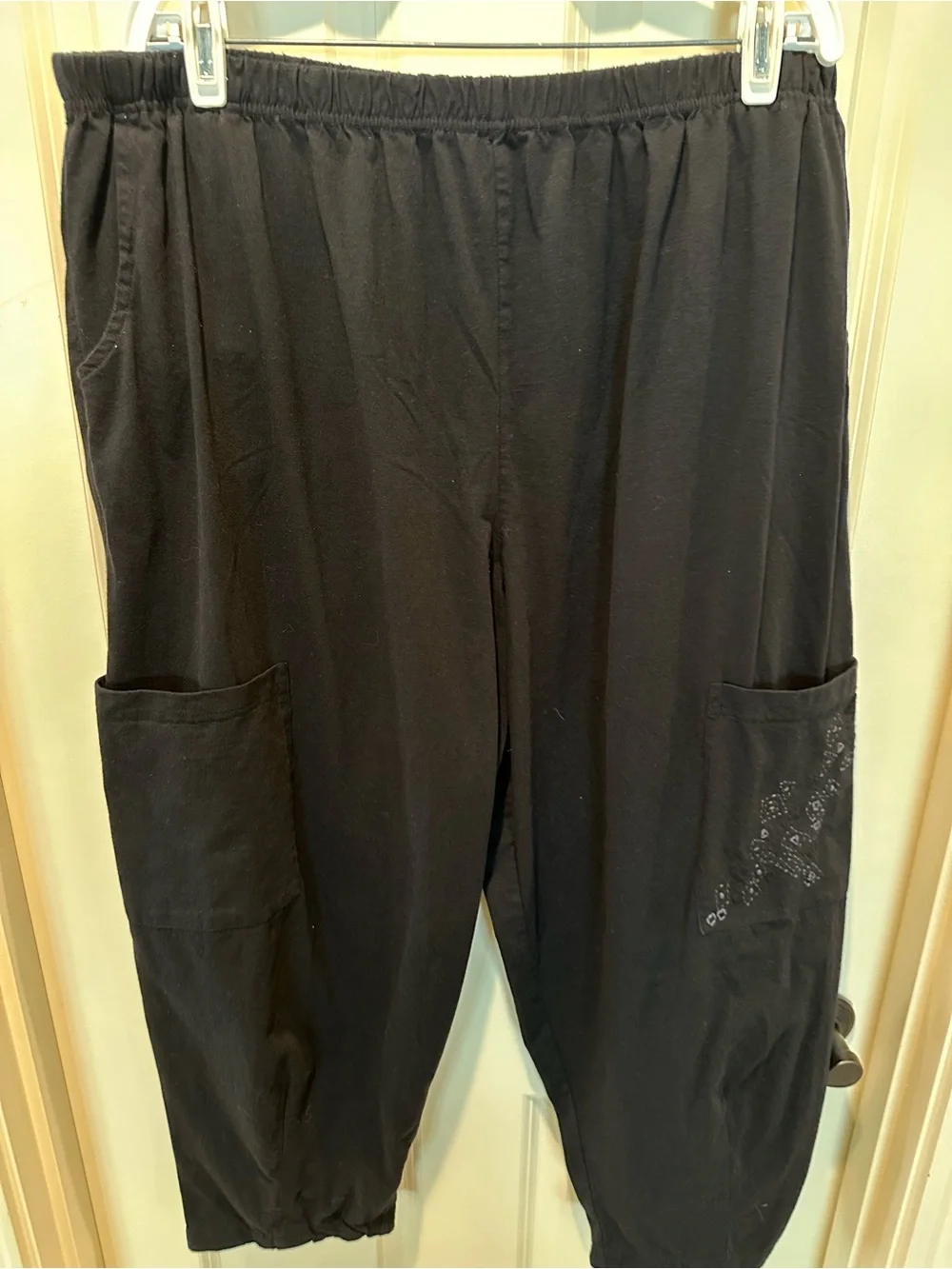 Marketplace Black Women's Elastic-Waist Cargo Joggers